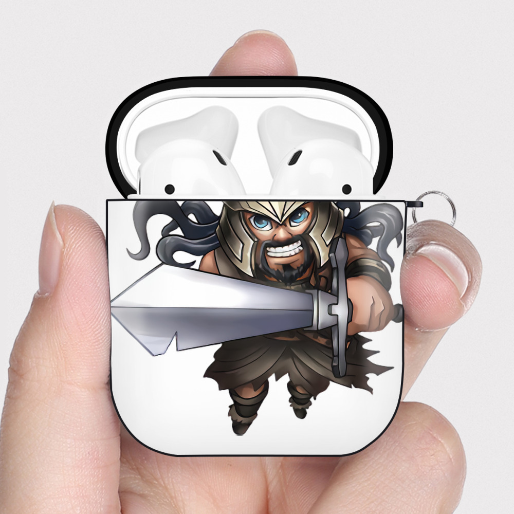 （画像用） リーグ・オブ・レジェンド League of Legends LOL AirPods 第2世代保護ケース ハードシェル ブラック 耐衝撃・防指紋・カラビナ付き