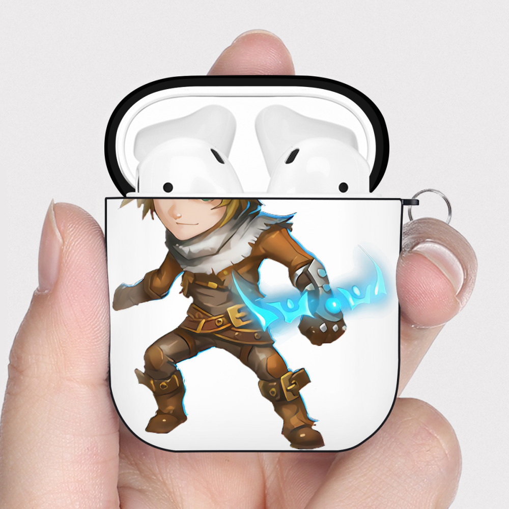 （画像用） リーグ・オブ・レジェンド League of Legends LOL AirPods 第2世代保護ケース ハードシェル ブラック 耐衝撃・防指紋・カラビナ付き
