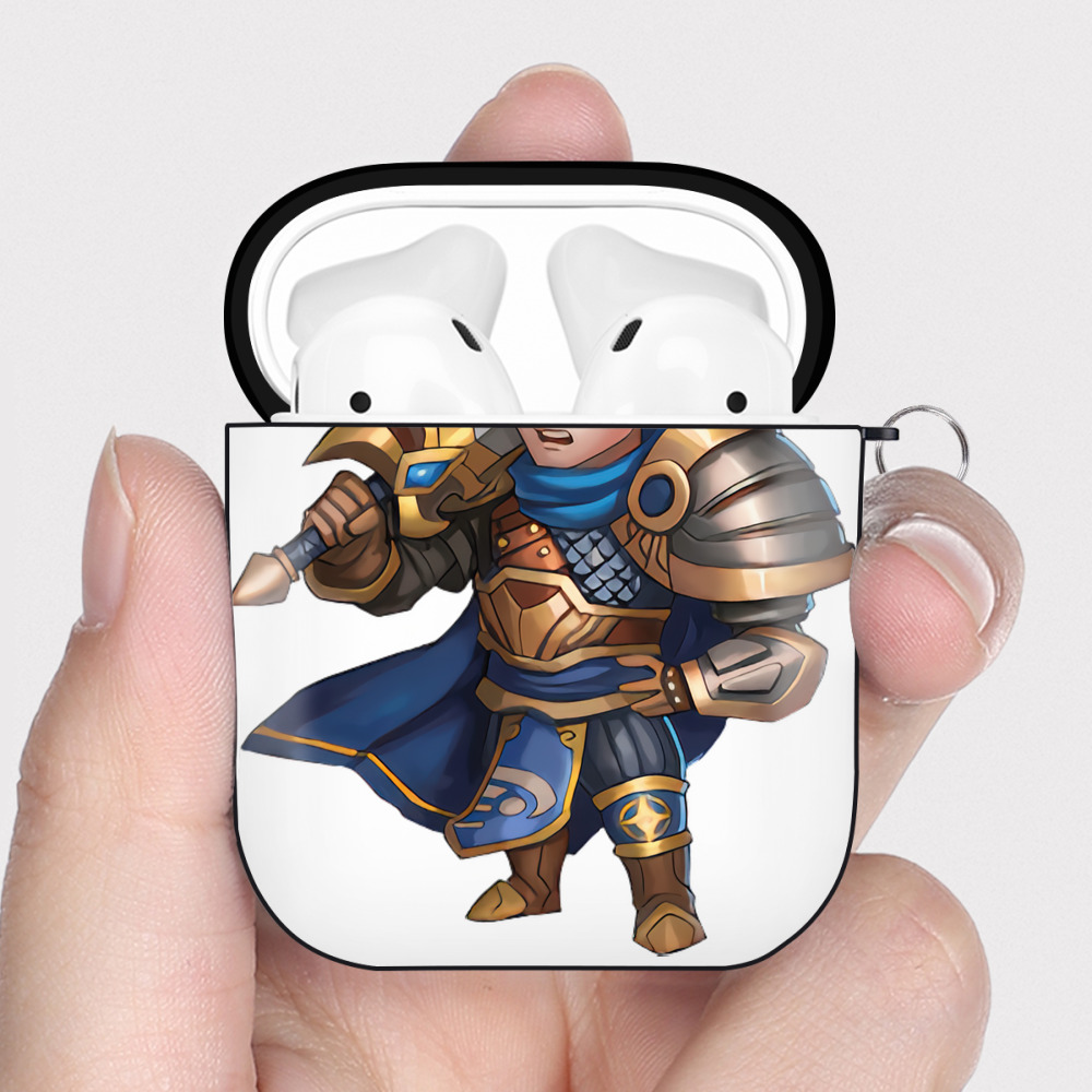 （画像用） リーグ・オブ・レジェンド League of Legends LOL AirPods 第2世代保護ケース ハードシェル ブラック 耐衝撃・防指紋・カラビナ付き