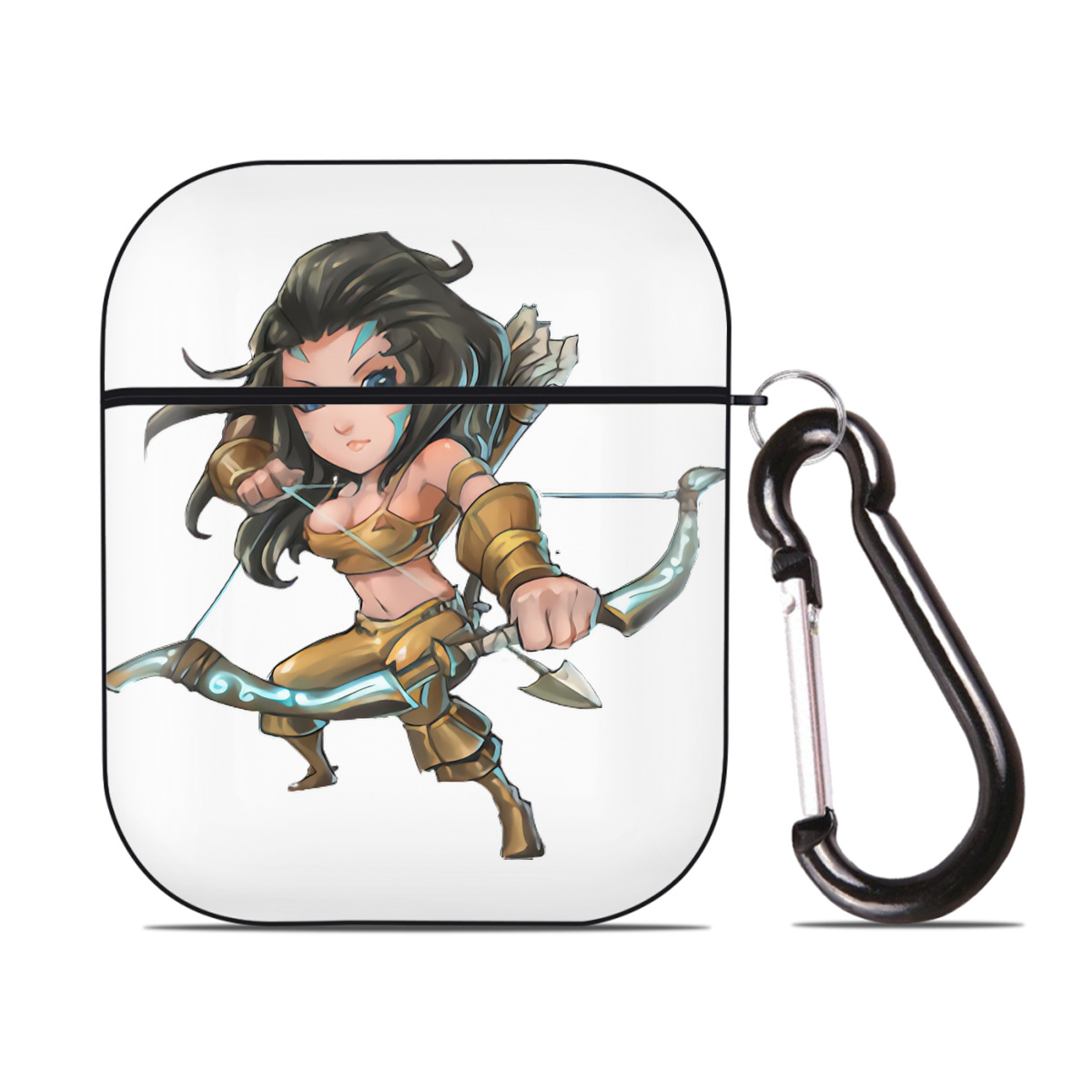（画像用） リーグ・オブ・レジェンド League of Legends LOL AirPods 第2世代保護ケース ハードシェル ブラック 耐衝撃・防指紋・カラビナ付き