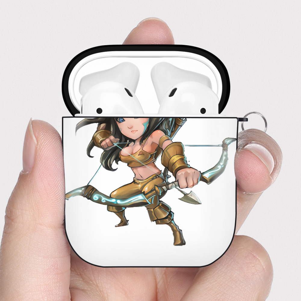 （画像用） リーグ・オブ・レジェンド League of Legends LOL AirPods 第2世代保護ケース ハードシェル ブラック 耐衝撃・防指紋・カラビナ付き