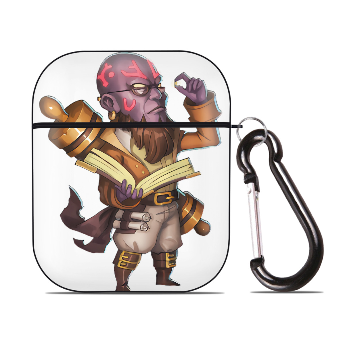 （画像用） リーグ・オブ・レジェンド League of Legends LOL AirPods 第2世代保護ケース ハードシェル ブラック 耐衝撃・防指紋・カラビナ付き