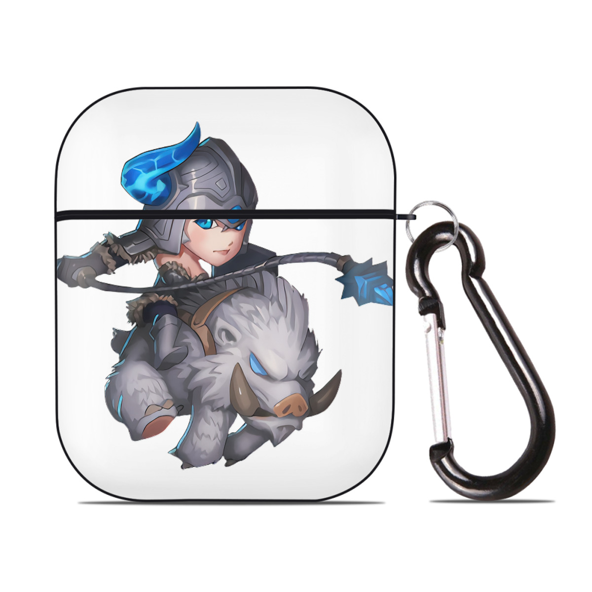（画像用） リーグ・オブ・レジェンド League of Legends LOL AirPods 第2世代保護ケース ハードシェル ブラック 耐衝撃・防指紋・カラビナ付き