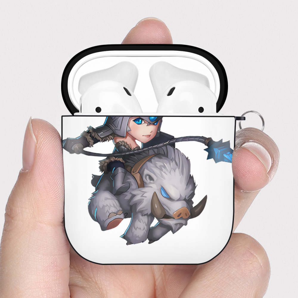 （画像用） リーグ・オブ・レジェンド League of Legends LOL AirPods 第2世代保護ケース ハードシェル ブラック 耐衝撃・防指紋・カラビナ付き