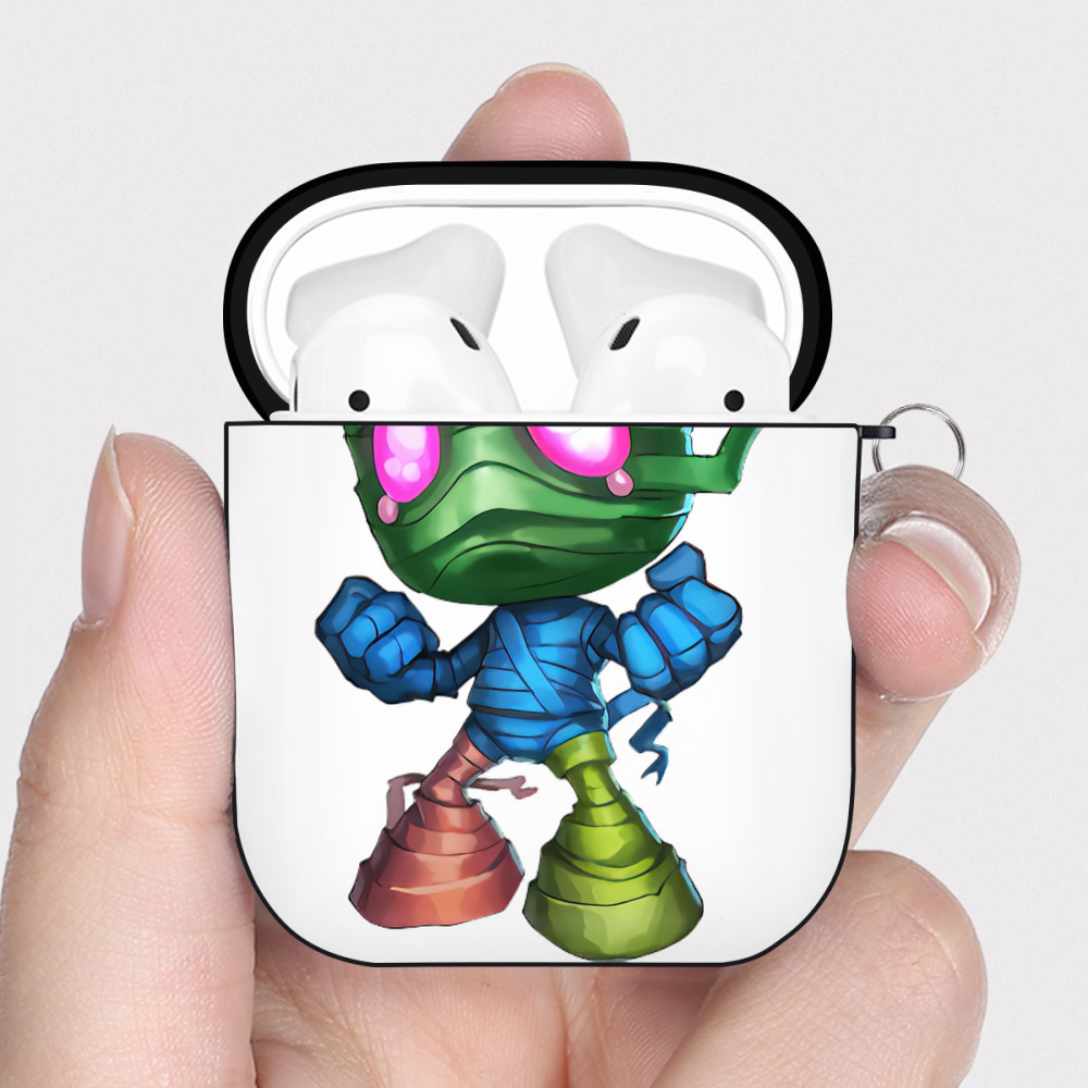 （画像用） リーグ・オブ・レジェンド League of Legends LOL AirPods 第2世代保護ケース ハードシェル ブラック 耐衝撃・防指紋・カラビナ付き