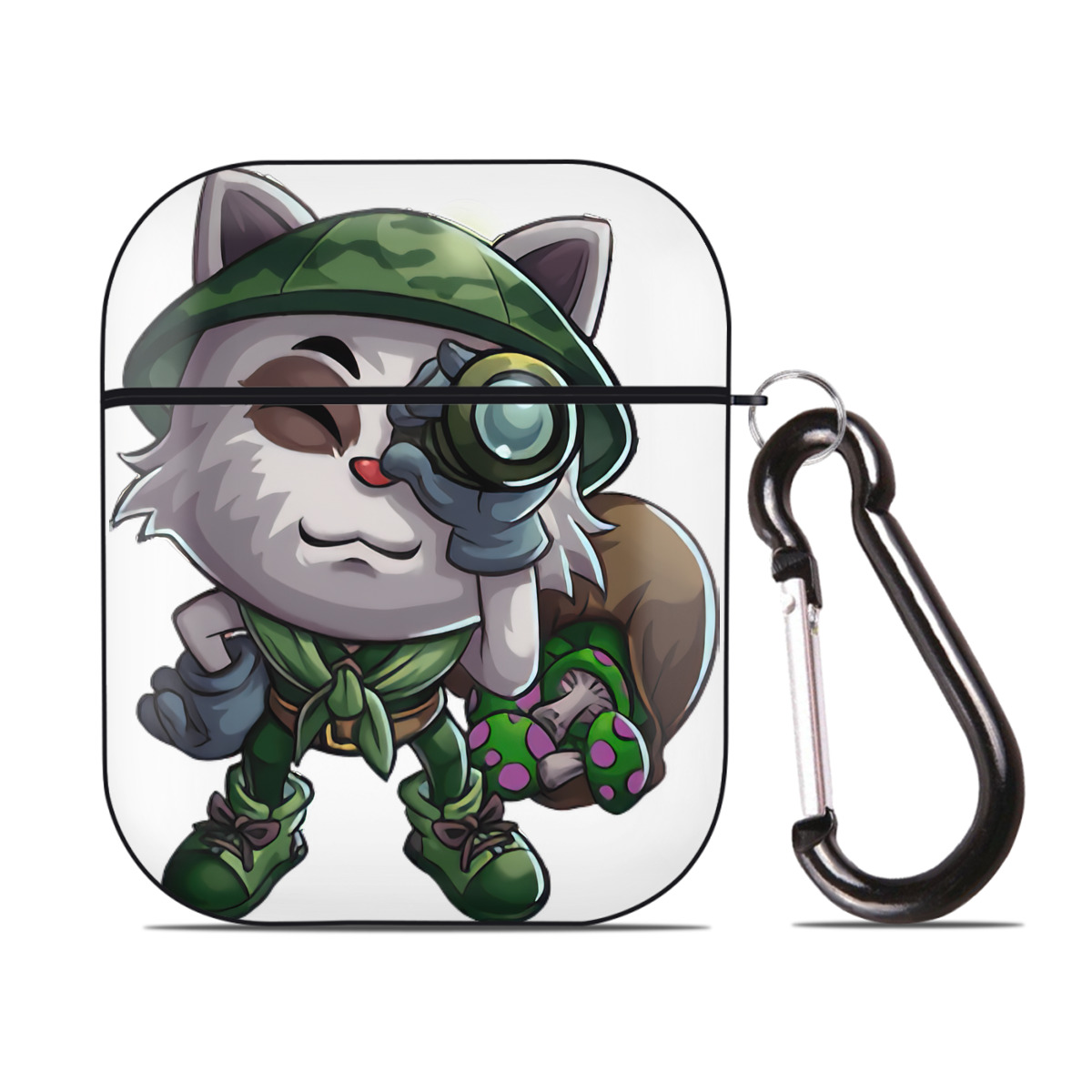 （画像用） リーグ・オブ・レジェンド League of Legends LOL AirPods 第2世代保護ケース ハードシェル ブラック 耐衝撃・防指紋・カラビナ付き