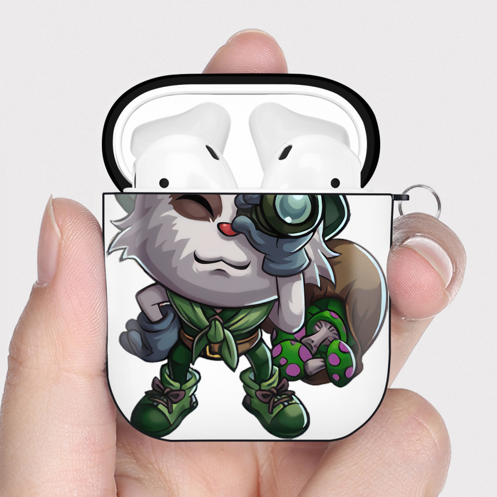 （画像用） リーグ・オブ・レジェンド League of Legends LOL AirPods 第2世代保護ケース ハードシェル ブラック 耐衝撃・防指紋・カラビナ付き