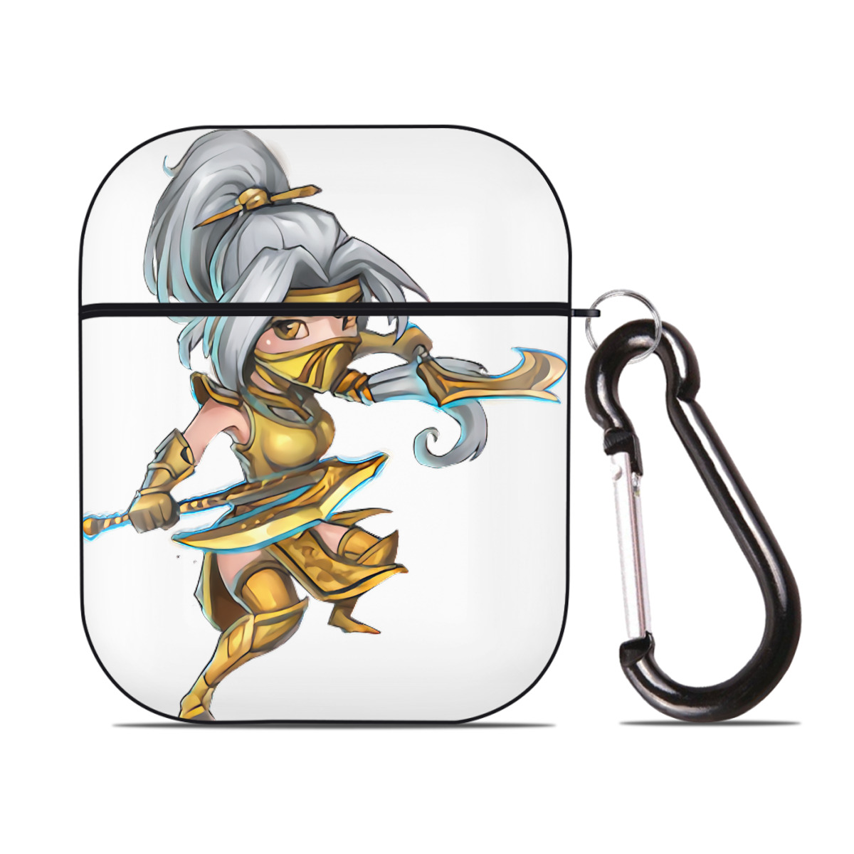 （画像用） リーグ・オブ・レジェンド League of Legends LOL AirPods 第2世代保護ケース ハードシェル ブラック 耐衝撃・防指紋・カラビナ付き