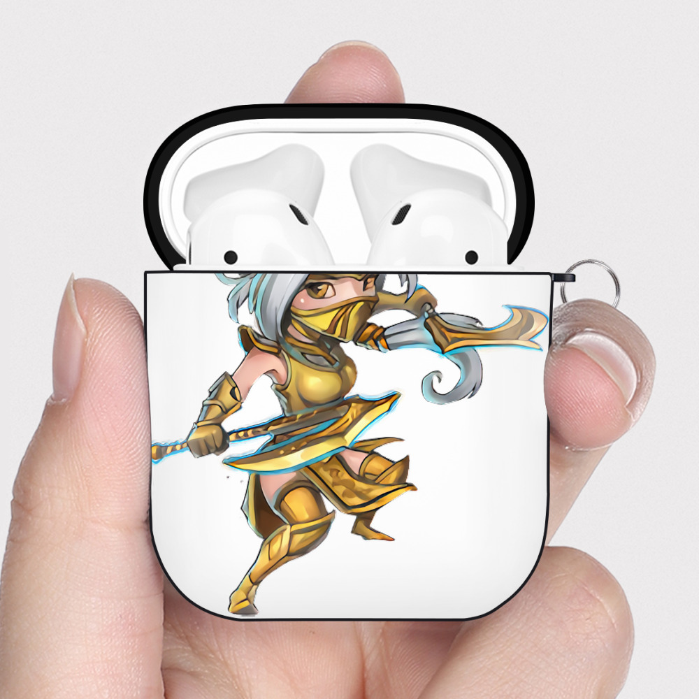 （画像用） リーグ・オブ・レジェンド League of Legends LOL AirPods 第2世代保護ケース ハードシェル ブラック 耐衝撃・防指紋・カラビナ付き