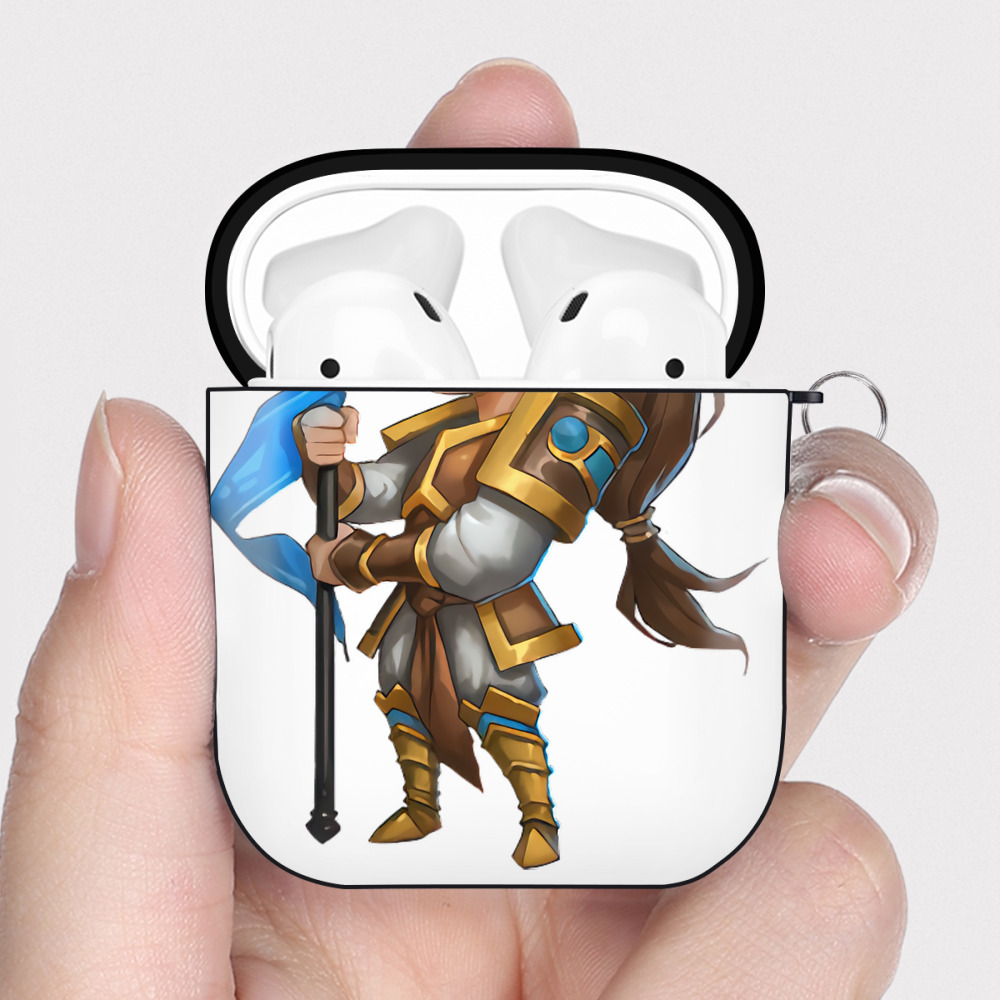 （画像用） リーグ・オブ・レジェンド League of Legends LOL AirPods 第2世代保護ケース ハードシェル ブラック 耐衝撃・防指紋・カラビナ付き