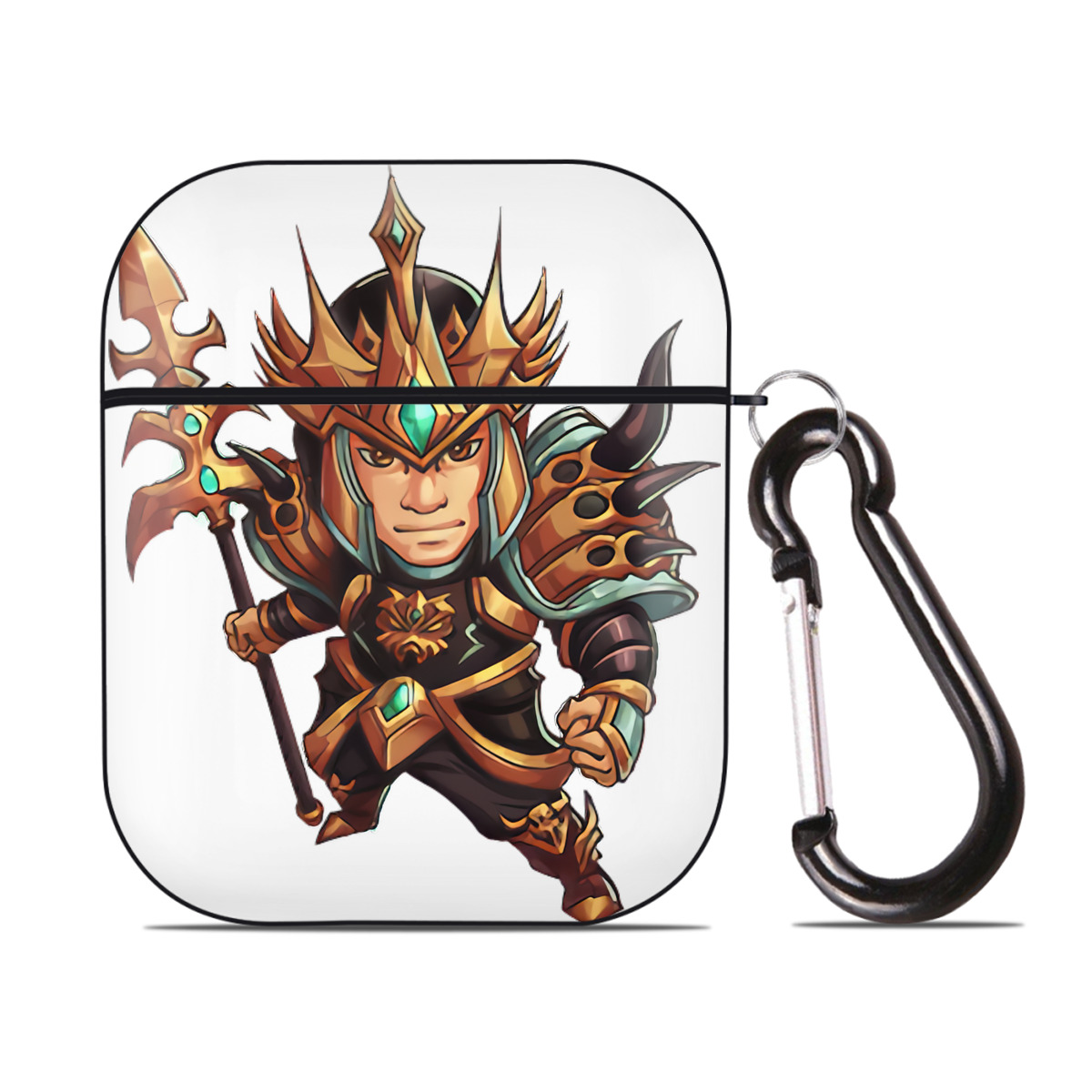 （画像用） リーグ・オブ・レジェンド League of Legends LOL AirPods 第2世代保護ケース ハードシェル ブラック 耐衝撃・防指紋・カラビナ付き