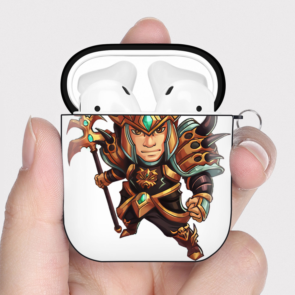 （画像用） リーグ・オブ・レジェンド League of Legends LOL AirPods 第2世代保護ケース ハードシェル ブラック 耐衝撃・防指紋・カラビナ付き