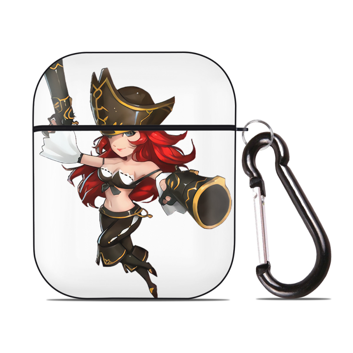 （画像用） リーグ・オブ・レジェンド League of Legends LOL AirPods 第2世代保護ケース ハードシェル ブラック 耐衝撃・防指紋・カラビナ付き