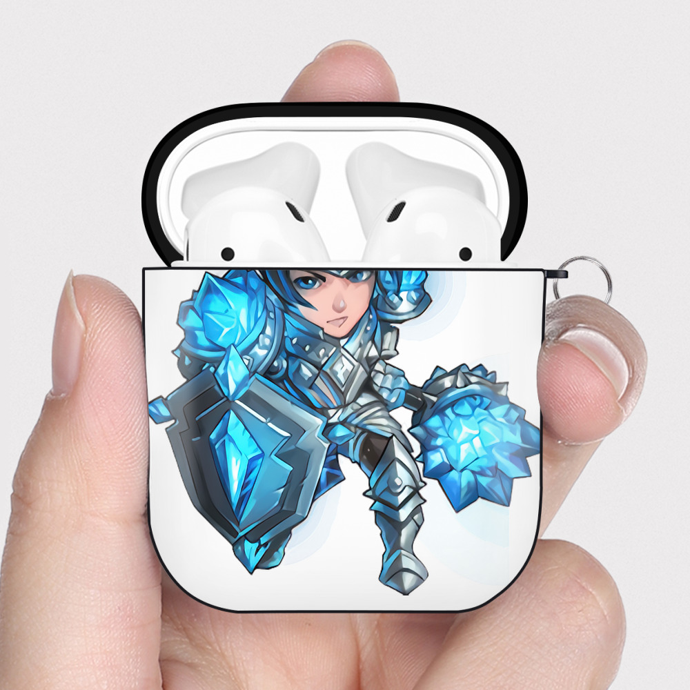 （画像用） リーグ・オブ・レジェンド League of Legends LOL AirPods 第2世代保護ケース ハードシェル ブラック 耐衝撃・防指紋・カラビナ付き