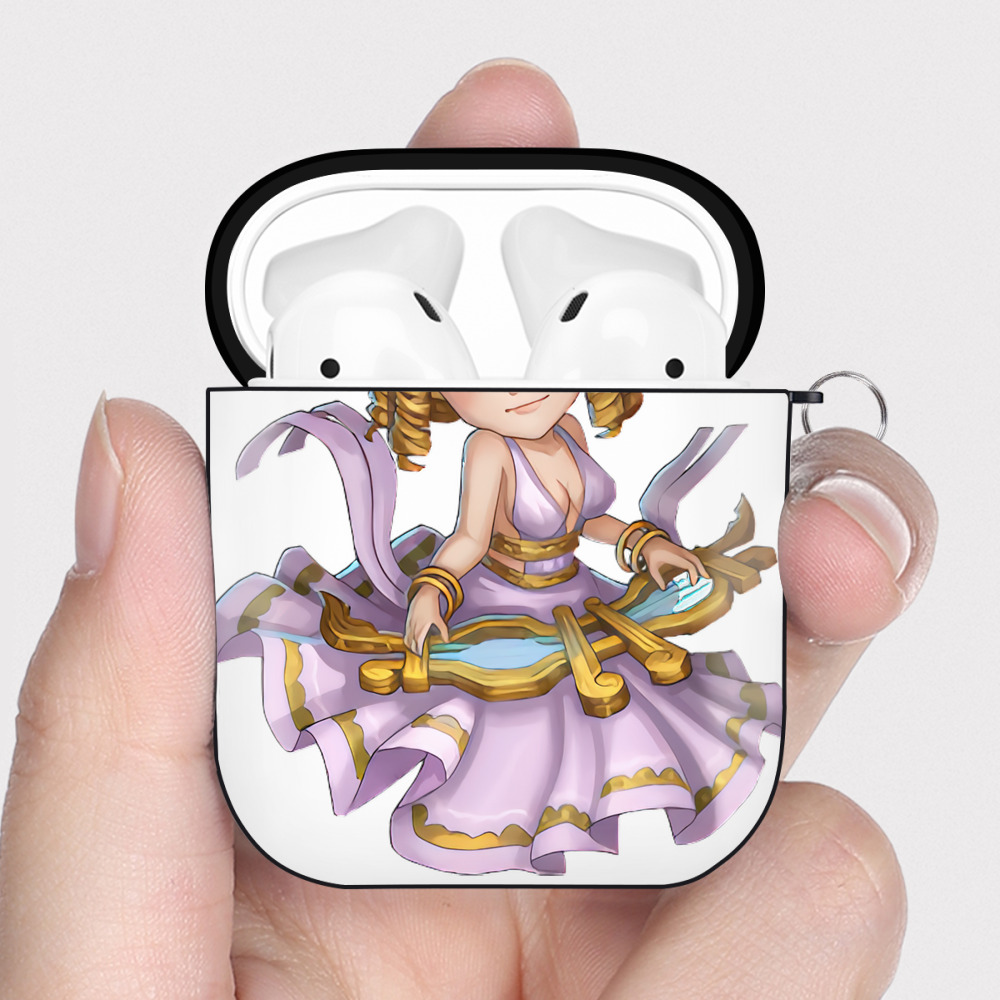 （画像用） リーグ・オブ・レジェンド League of Legends LOL AirPods 第2世代保護ケース ハードシェル ブラック 耐衝撃・防指紋・カラビナ付き