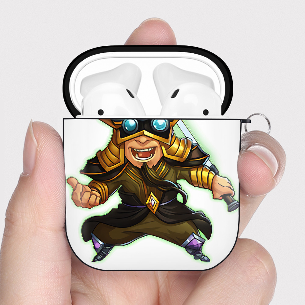 （画像用） リーグ・オブ・レジェンド League of Legends LOL AirPods 第2世代保護ケース ハードシェル ブラック 耐衝撃・防指紋・カラビナ付き