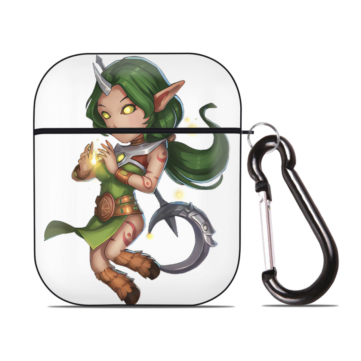 （画像用） リーグ・オブ・レジェンド League of Legends LOL AirPods 第2世代保護ケース ハードシェル ブラック 耐衝撃・防指紋・カラビナ付き