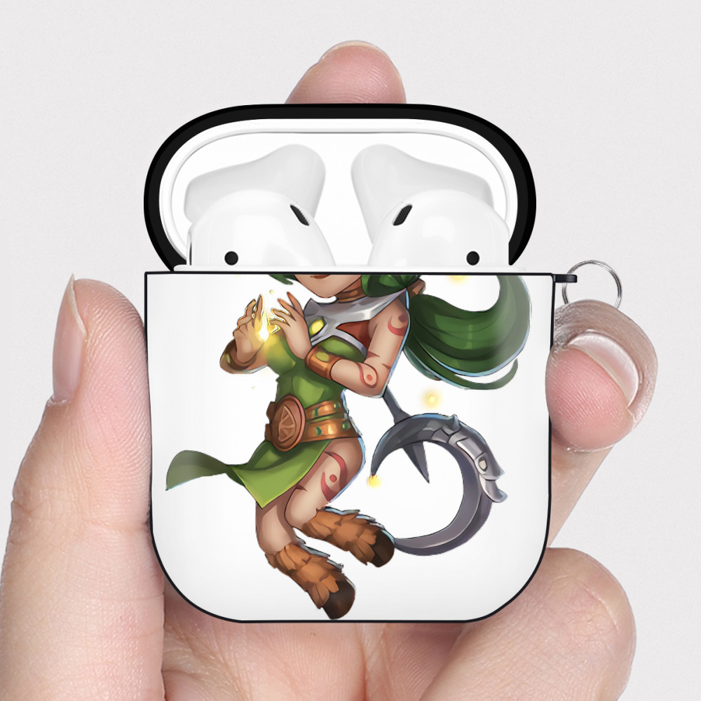（画像用） リーグ・オブ・レジェンド League of Legends LOL AirPods 第2世代保護ケース ハードシェル ブラック 耐衝撃・防指紋・カラビナ付き
