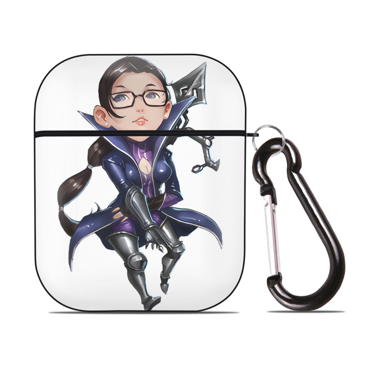 （画像用） リーグ・オブ・レジェンド League of Legends LOL AirPods 第2世代保護ケース ハードシェル ブラック 耐衝撃・防指紋・カラビナ付き