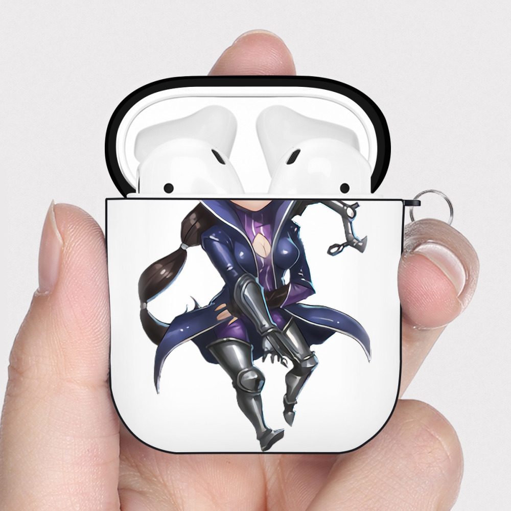 （画像用） リーグ・オブ・レジェンド League of Legends LOL AirPods 第2世代保護ケース ハードシェル ブラック 耐衝撃・防指紋・カラビナ付き