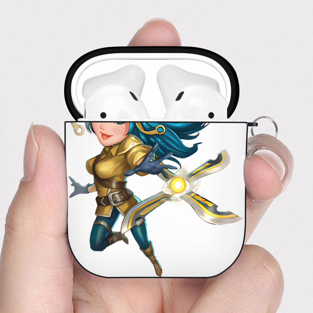 （画像用） リーグ・オブ・レジェンド League of Legends LOL AirPods 第2世代保護ケース ハードシェル ブラック 耐衝撃・防指紋・カラビナ付き
