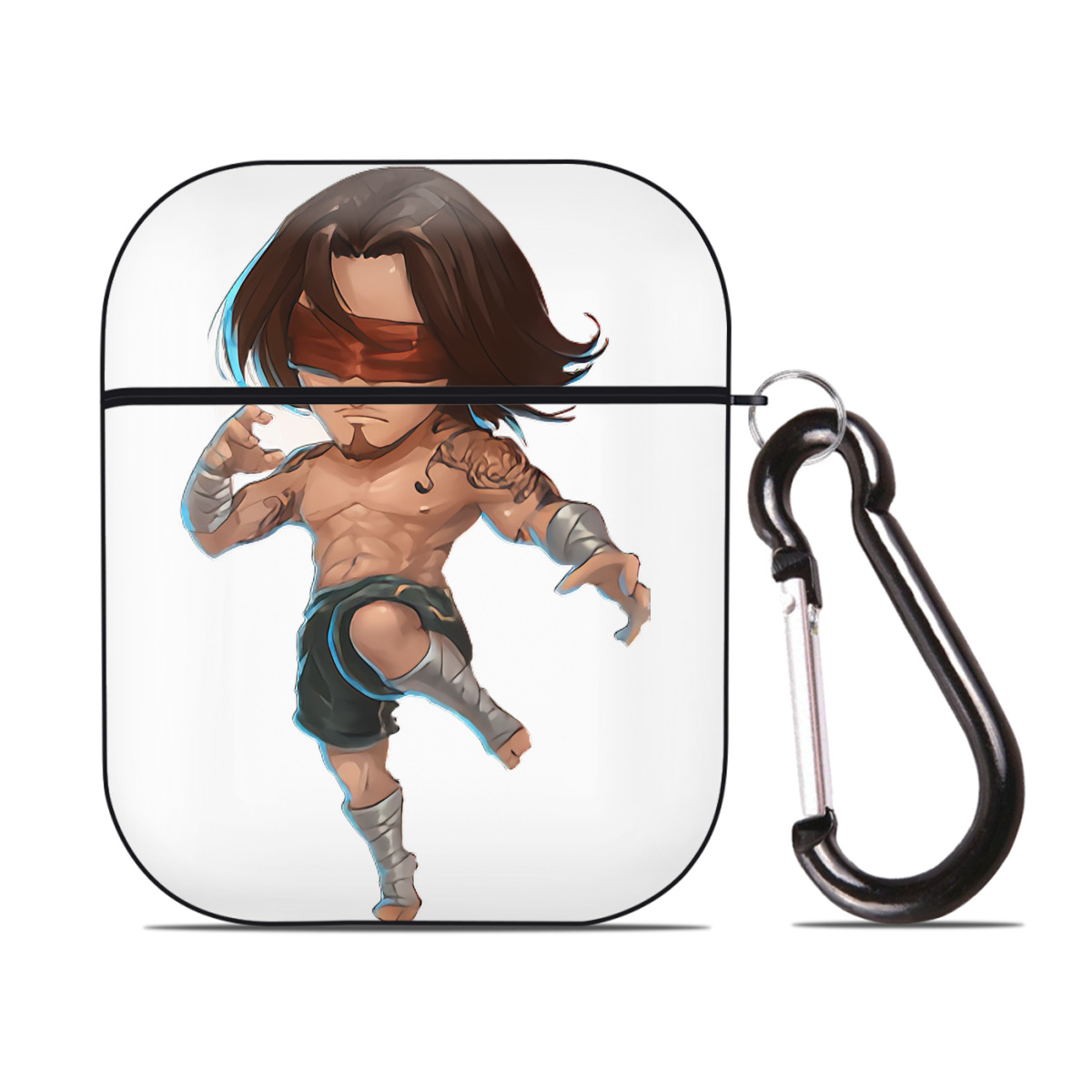 （画像用） リーグ・オブ・レジェンド League of Legends LOL AirPods 第2世代保護ケース ハードシェル ブラック 耐衝撃・防指紋・カラビナ付き