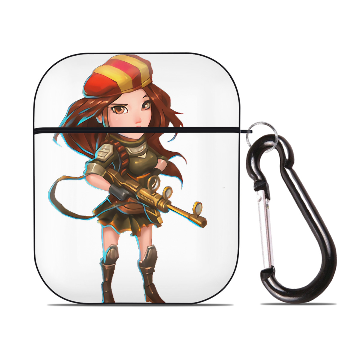 （画像用） リーグ・オブ・レジェンド League of Legends LOL AirPods 第2世代保護ケース ハードシェル ブラック 耐衝撃・防指紋・カラビナ付き