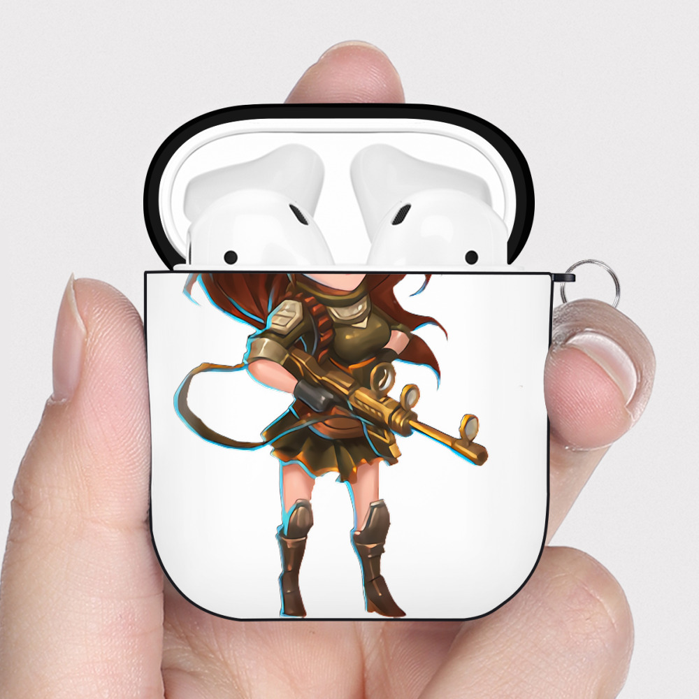 （画像用） リーグ・オブ・レジェンド League of Legends LOL AirPods 第2世代保護ケース ハードシェル ブラック 耐衝撃・防指紋・カラビナ付き