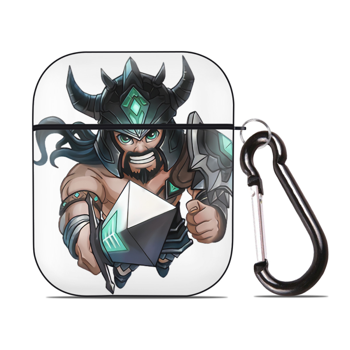 （画像用） リーグ・オブ・レジェンド League of Legends LOL AirPods 第2世代保護ケース ハードシェル ブラック 耐衝撃・防指紋・カラビナ付き