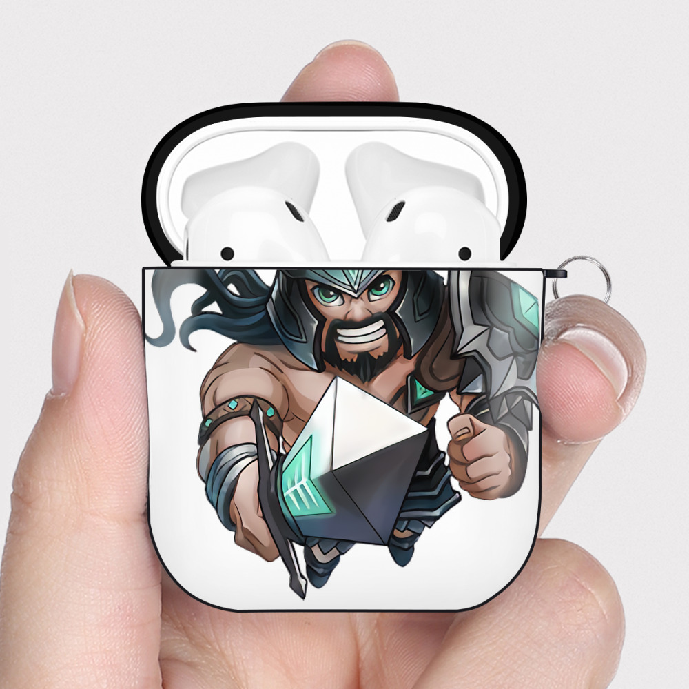 （画像用） リーグ・オブ・レジェンド League of Legends LOL AirPods 第2世代保護ケース ハードシェル ブラック 耐衝撃・防指紋・カラビナ付き