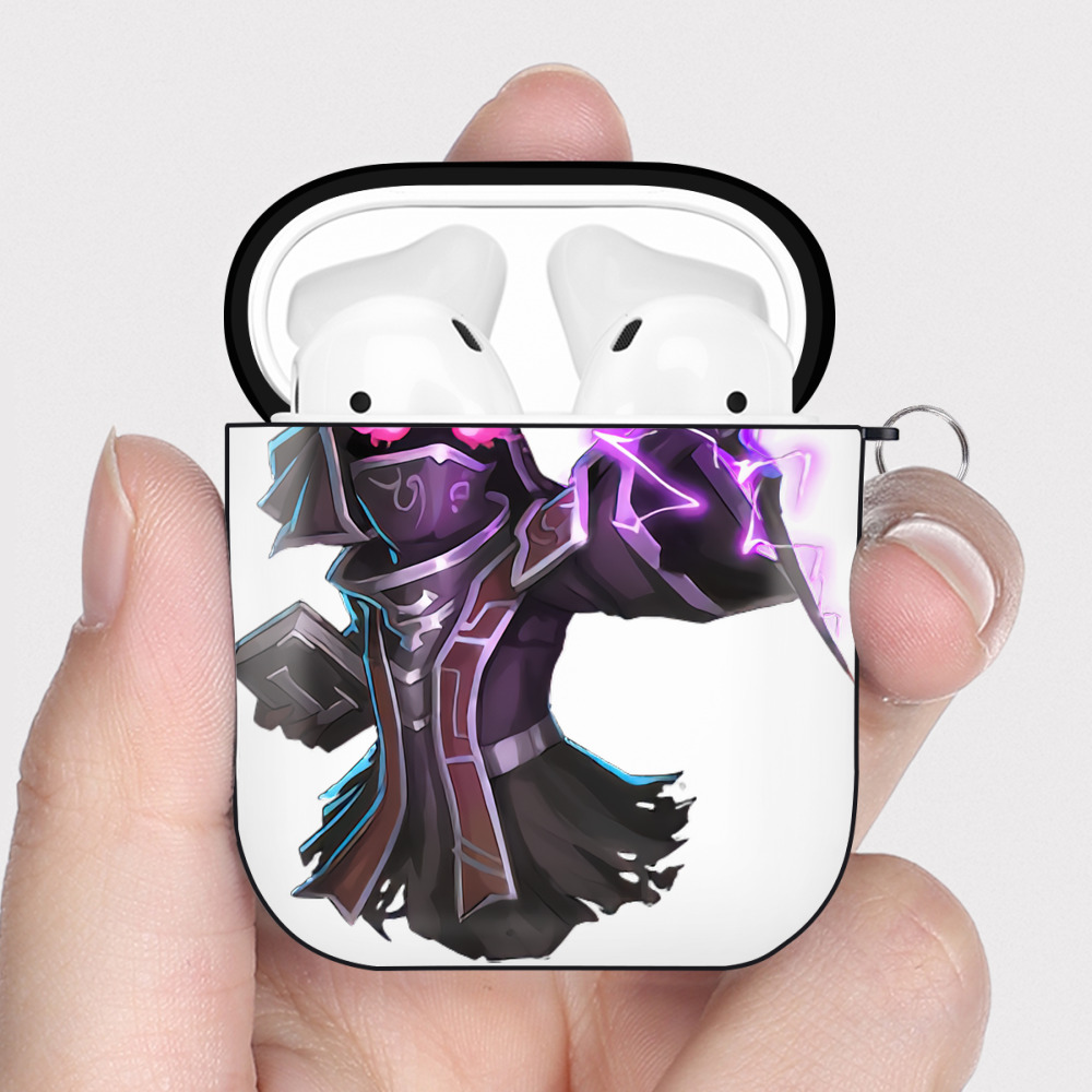 （画像用） リーグ・オブ・レジェンド League of Legends LOL AirPods 第2世代保護ケース ハードシェル ブラック 耐衝撃・防指紋・カラビナ付き