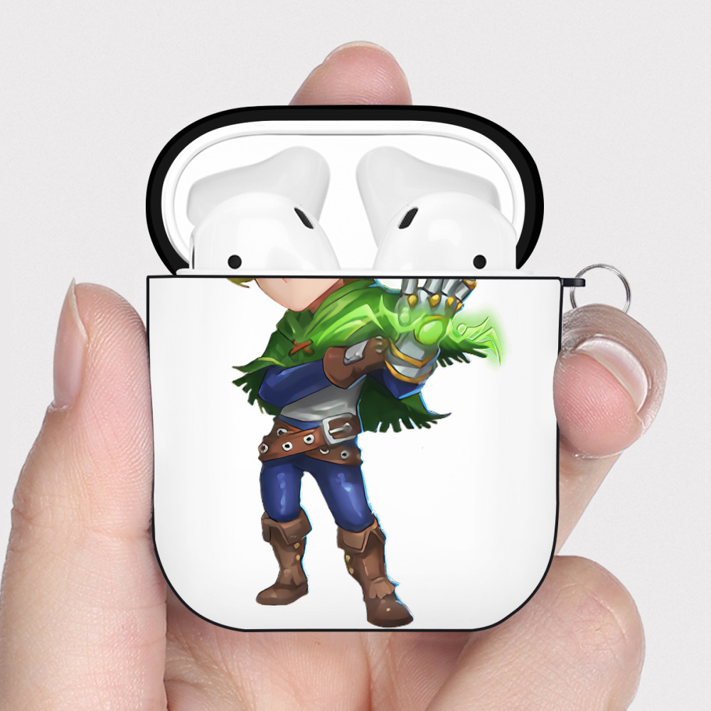 （画像用） リーグ・オブ・レジェンド League of Legends LOL AirPods 第2世代保護ケース ハードシェル ブラック 耐衝撃・防指紋・カラビナ付き