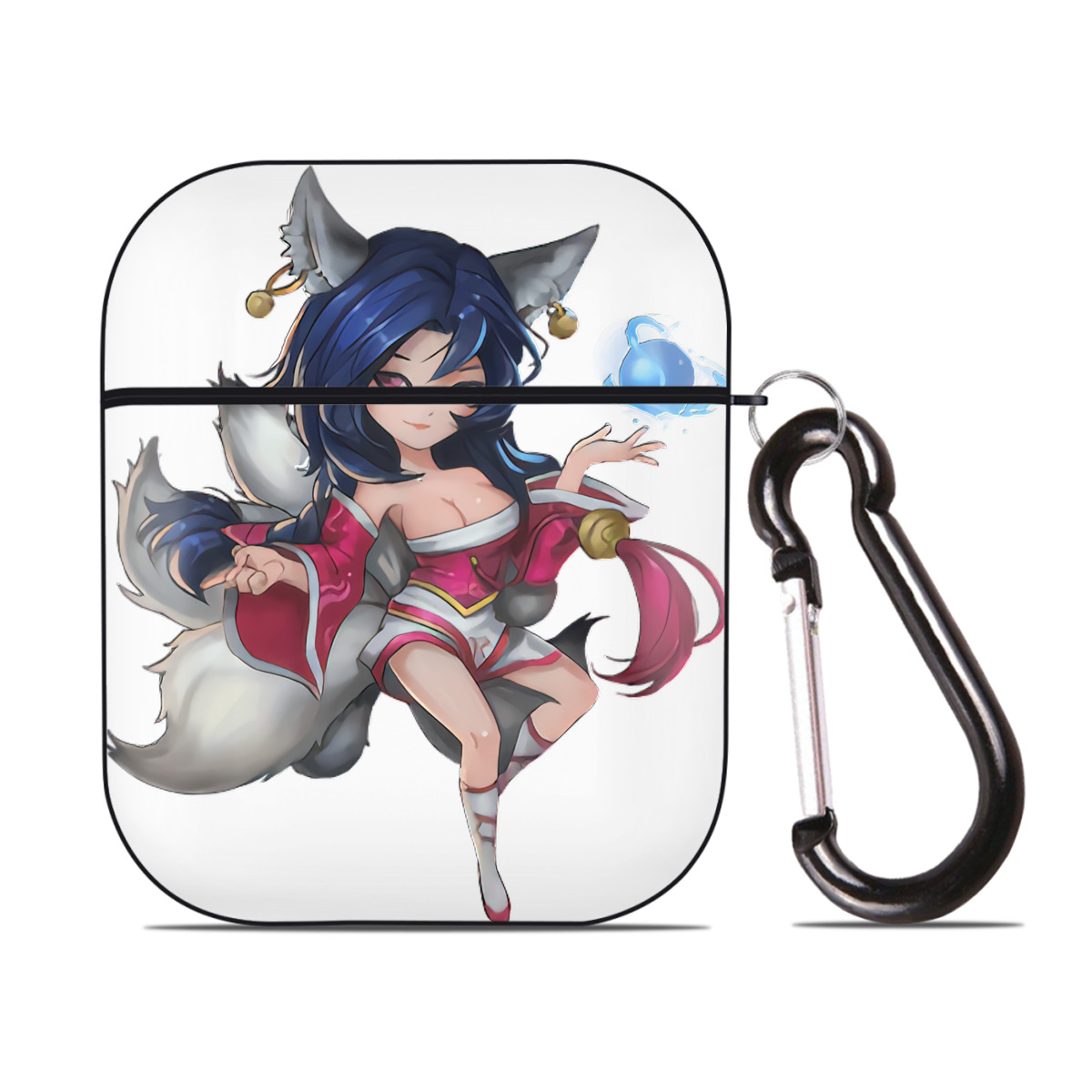 （画像用） リーグ・オブ・レジェンド League of Legends LOL AirPods 第2世代保護ケース ハードシェル ブラック 耐衝撃・防指紋・カラビナ付き