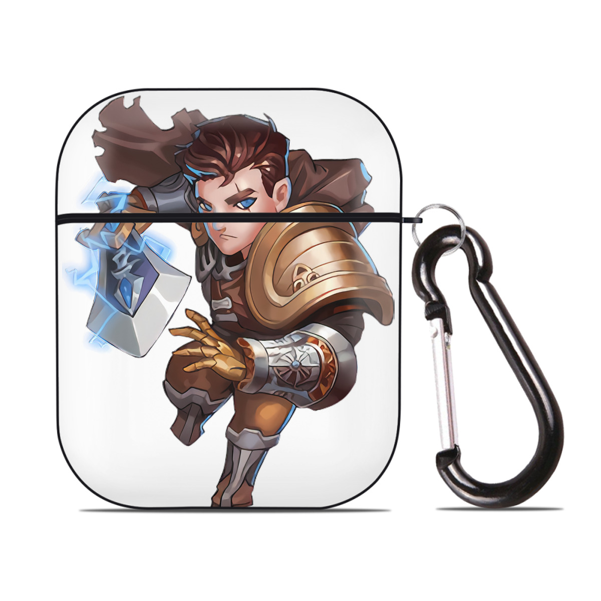 （画像用） リーグ・オブ・レジェンド League of Legends LOL AirPods 第2世代保護ケース ハードシェル ブラック 耐衝撃・防指紋・カラビナ付き