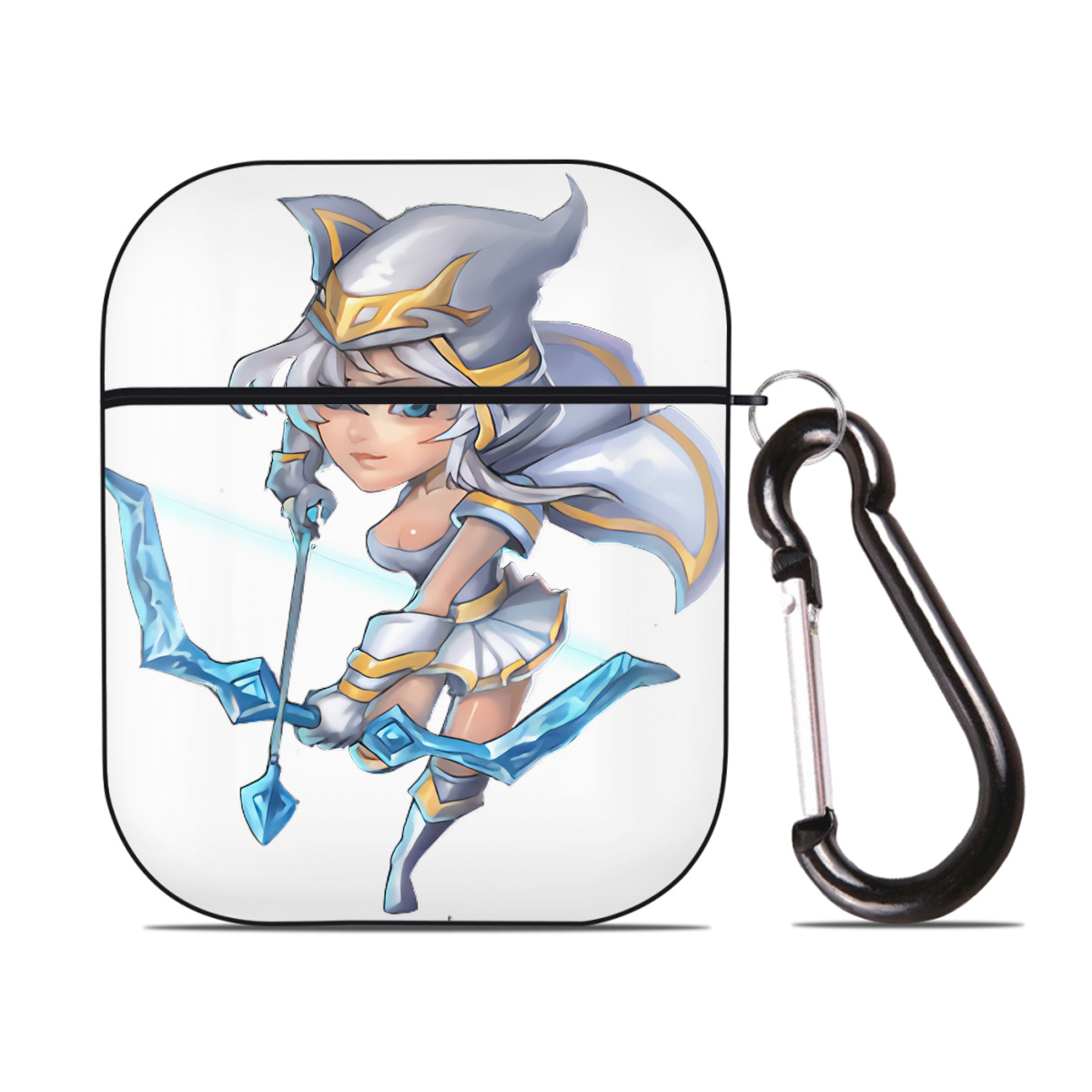（画像用） リーグ・オブ・レジェンド League of Legends LOL AirPods 第2世代保護ケース ハードシェル ブラック 耐衝撃・防指紋・カラビナ付き
