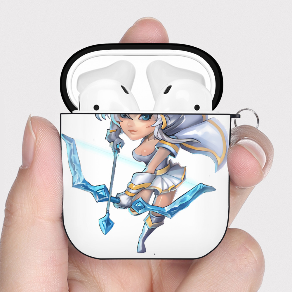 （画像用） リーグ・オブ・レジェンド League of Legends LOL AirPods 第2世代保護ケース ハードシェル ブラック 耐衝撃・防指紋・カラビナ付き