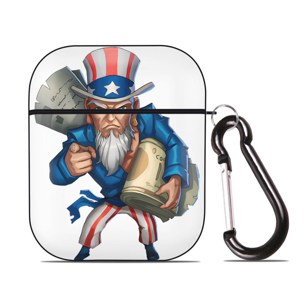 （画像用） リーグ・オブ・レジェンド League of Legends LOL AirPods 第2世代保護ケース ハードシェル ブラック 耐衝撃・防指紋・カラビナ付き