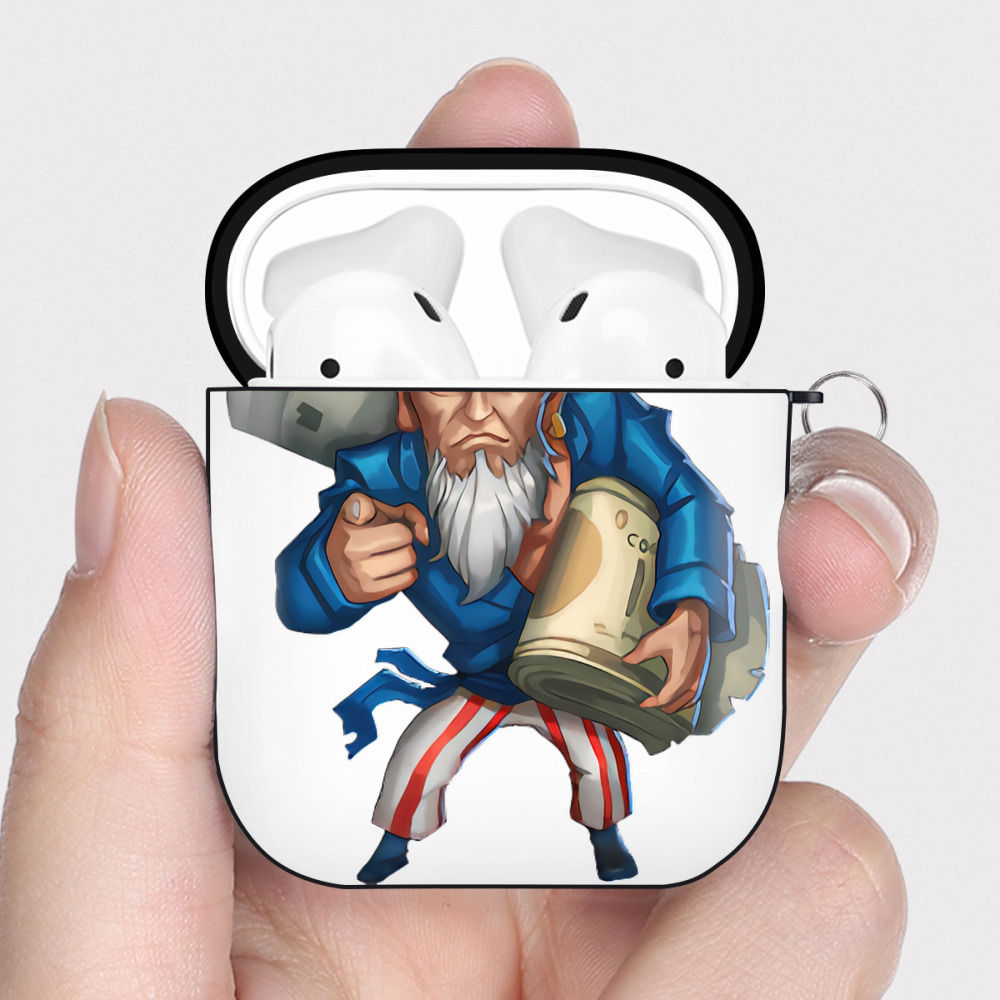 （画像用） リーグ・オブ・レジェンド League of Legends LOL AirPods 第2世代保護ケース ハードシェル ブラック 耐衝撃・防指紋・カラビナ付き