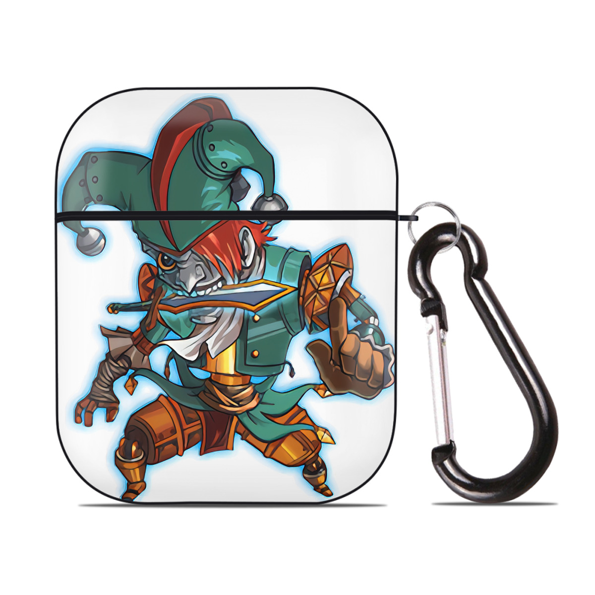 （画像用） リーグ・オブ・レジェンド League of Legends LOL AirPods 第2世代保護ケース ハードシェル ブラック 耐衝撃・防指紋・カラビナ付き