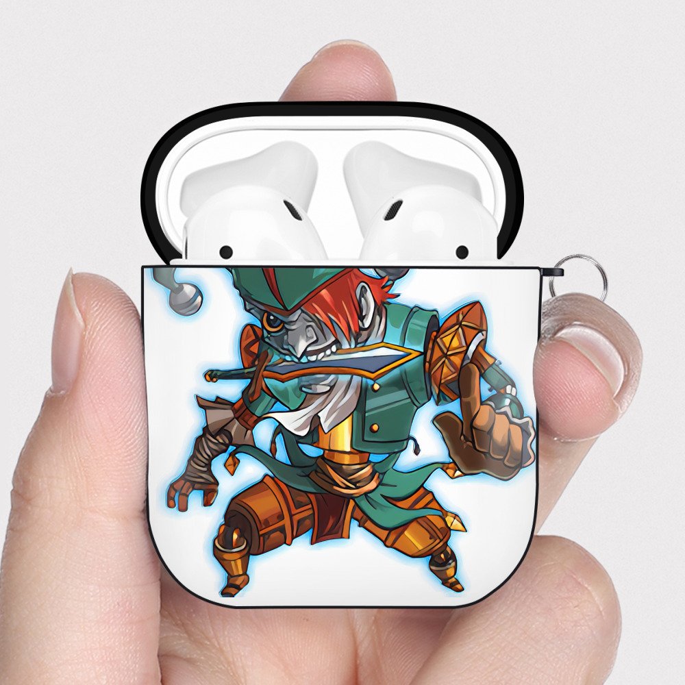 （画像用） リーグ・オブ・レジェンド League of Legends LOL AirPods 第2世代保護ケース ハードシェル ブラック 耐衝撃・防指紋・カラビナ付き