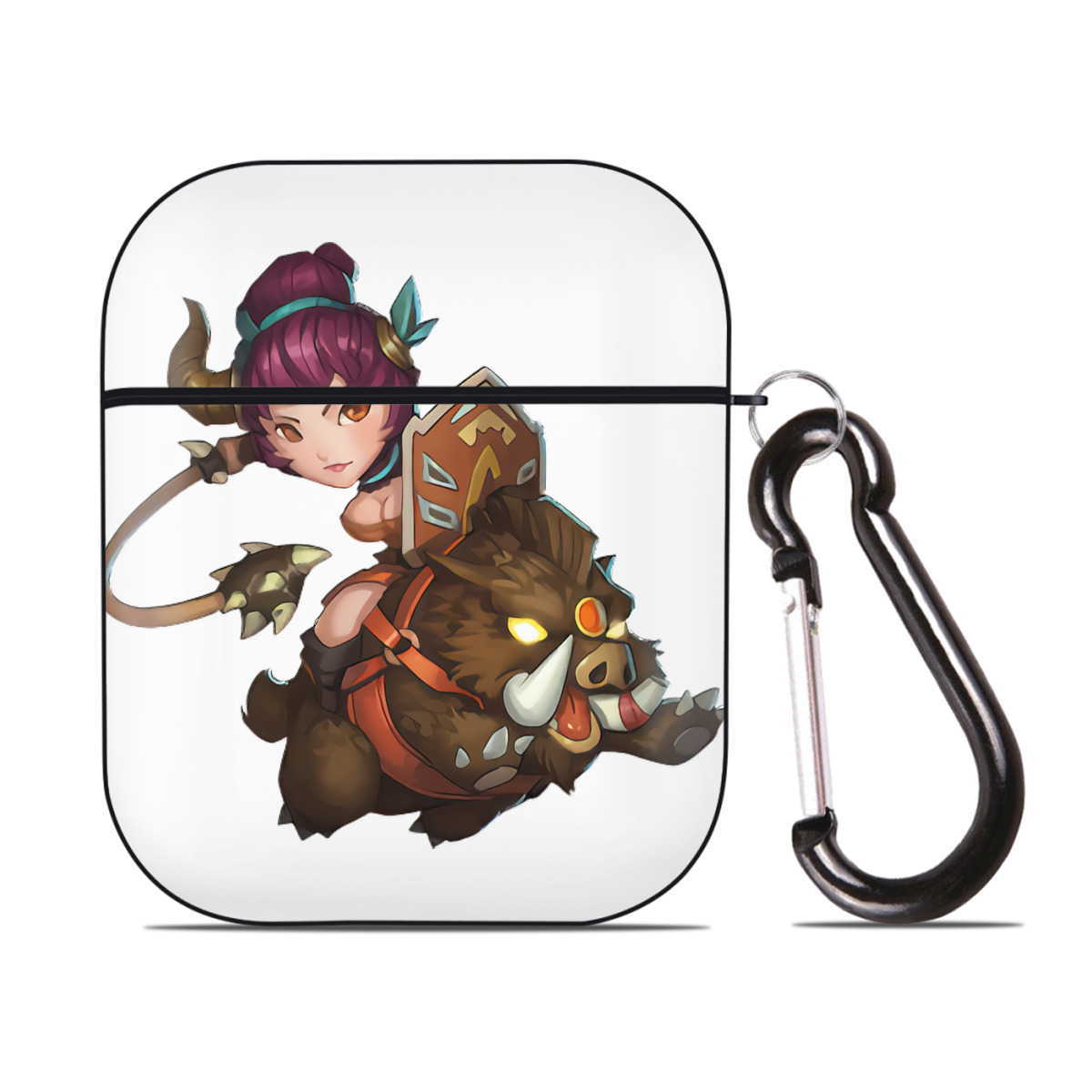 （画像用） リーグ・オブ・レジェンド League of Legends LOL AirPods 第2世代保護ケース ハードシェル ブラック 耐衝撃・防指紋・カラビナ付き