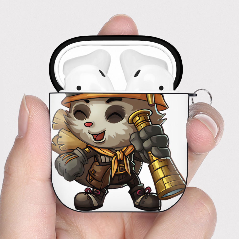 （画像用） リーグ・オブ・レジェンド League of Legends LOL AirPods 第2世代保護ケース ハードシェル ブラック 耐衝撃・防指紋・カラビナ付き