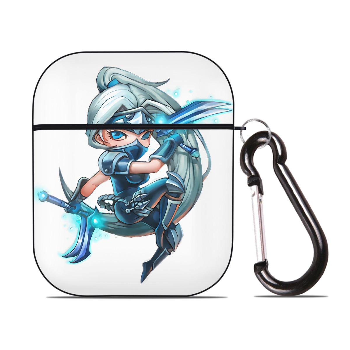 （画像用） リーグ・オブ・レジェンド League of Legends LOL AirPods 第2世代保護ケース ハードシェル ブラック 耐衝撃・防指紋・カラビナ付き