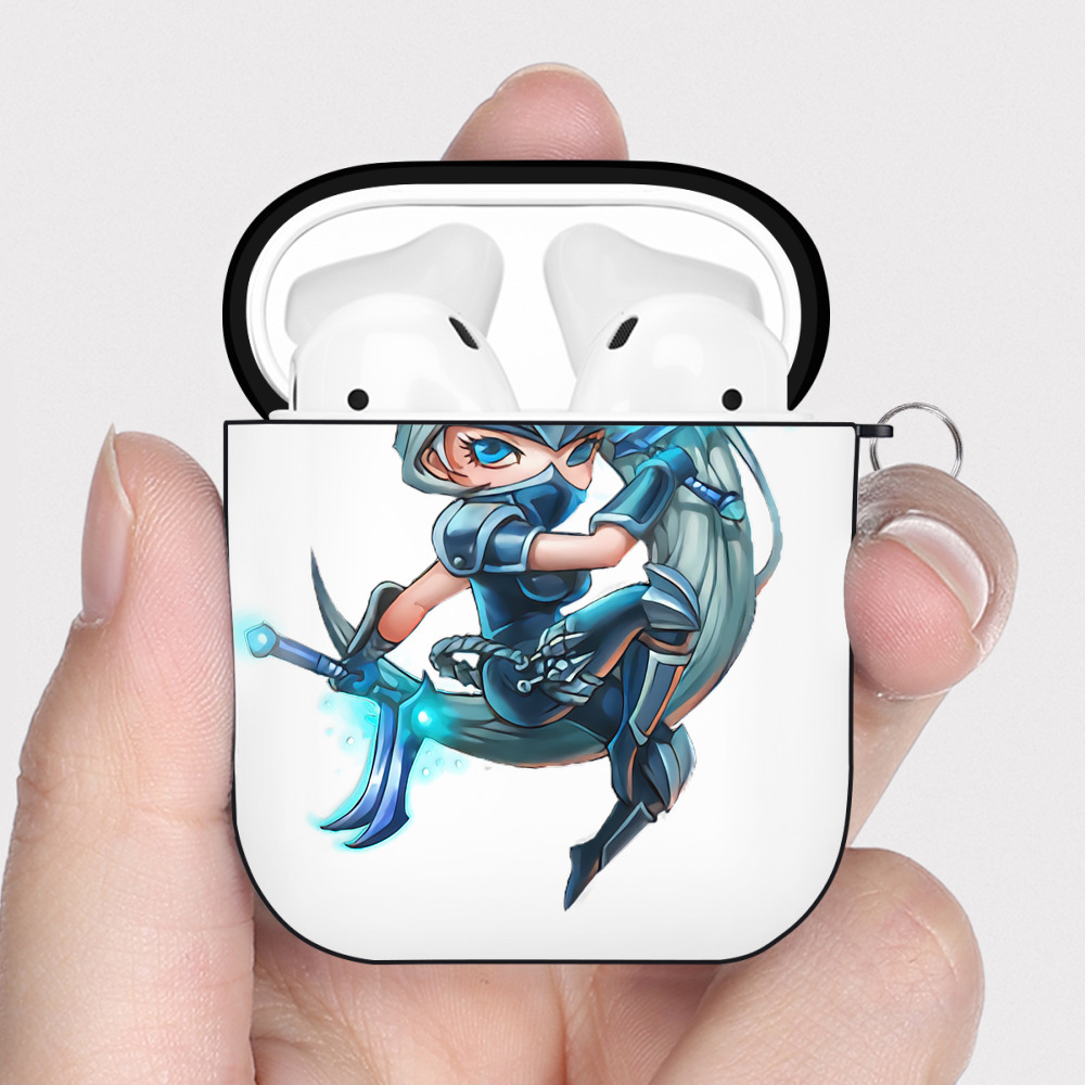 （画像用） リーグ・オブ・レジェンド League of Legends LOL AirPods 第2世代保護ケース ハードシェル ブラック 耐衝撃・防指紋・カラビナ付き