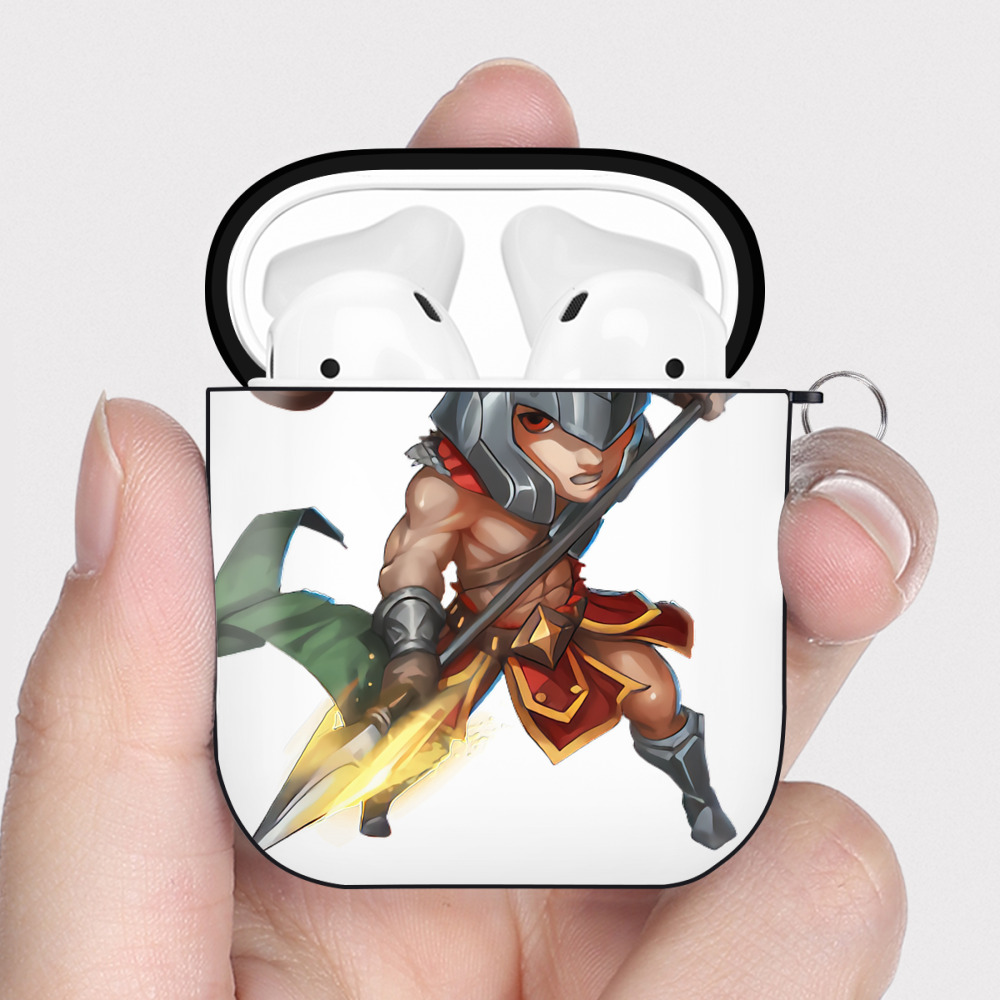 （画像用） リーグ・オブ・レジェンド League of Legends LOL AirPods 第2世代保護ケース ハードシェル ブラック 耐衝撃・防指紋・カラビナ付き