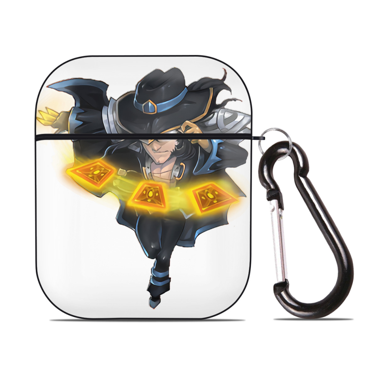 （画像用） リーグ・オブ・レジェンド League of Legends LOL AirPods 第2世代保護ケース ハードシェル ブラック 耐衝撃・防指紋・カラビナ付き