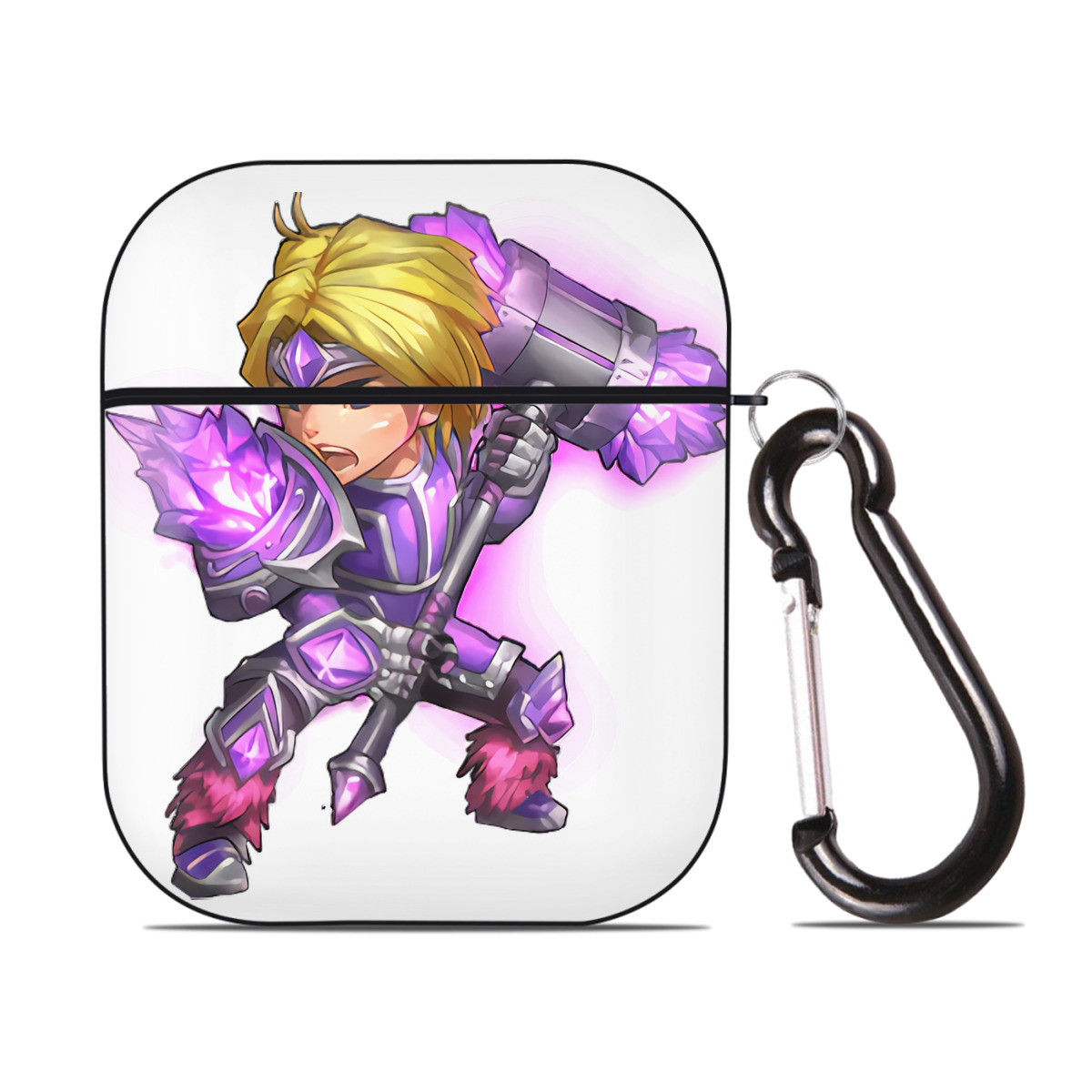 （画像用） リーグ・オブ・レジェンド League of Legends LOL AirPods 第2世代保護ケース ハードシェル ブラック 耐衝撃・防指紋・カラビナ付き