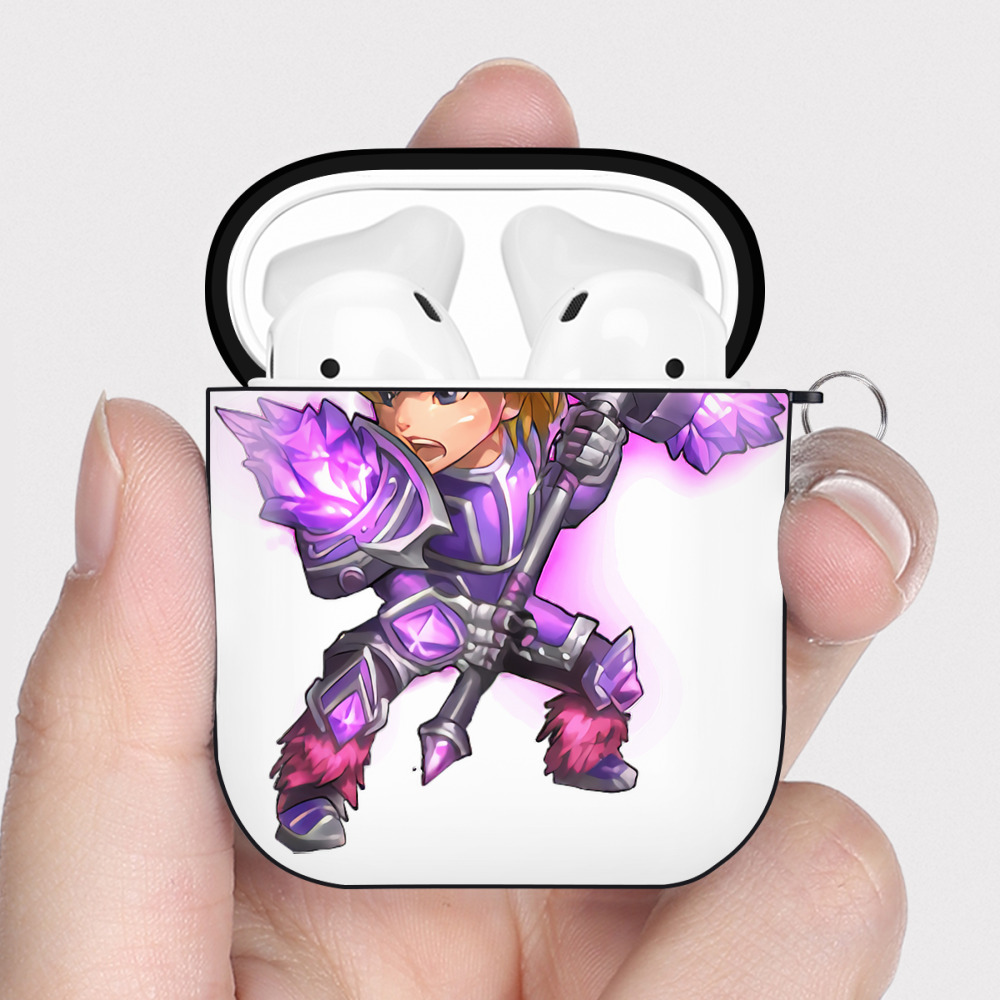 （画像用） リーグ・オブ・レジェンド League of Legends LOL AirPods 第2世代保護ケース ハードシェル ブラック 耐衝撃・防指紋・カラビナ付き