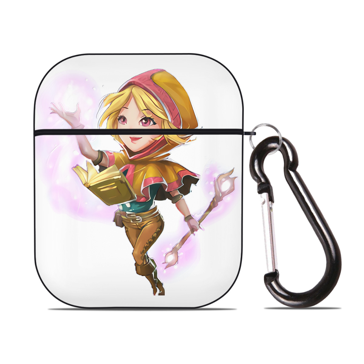 （画像用） リーグ・オブ・レジェンド League of Legends LOL AirPods 第2世代保護ケース ハードシェル ブラック 耐衝撃・防指紋・カラビナ付き