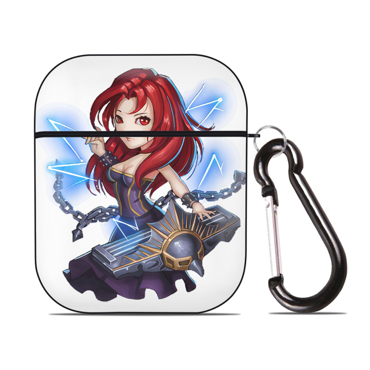 （画像用） リーグ・オブ・レジェンド League of Legends LOL AirPods 第2世代保護ケース ハードシェル ブラック 耐衝撃・防指紋・カラビナ付き